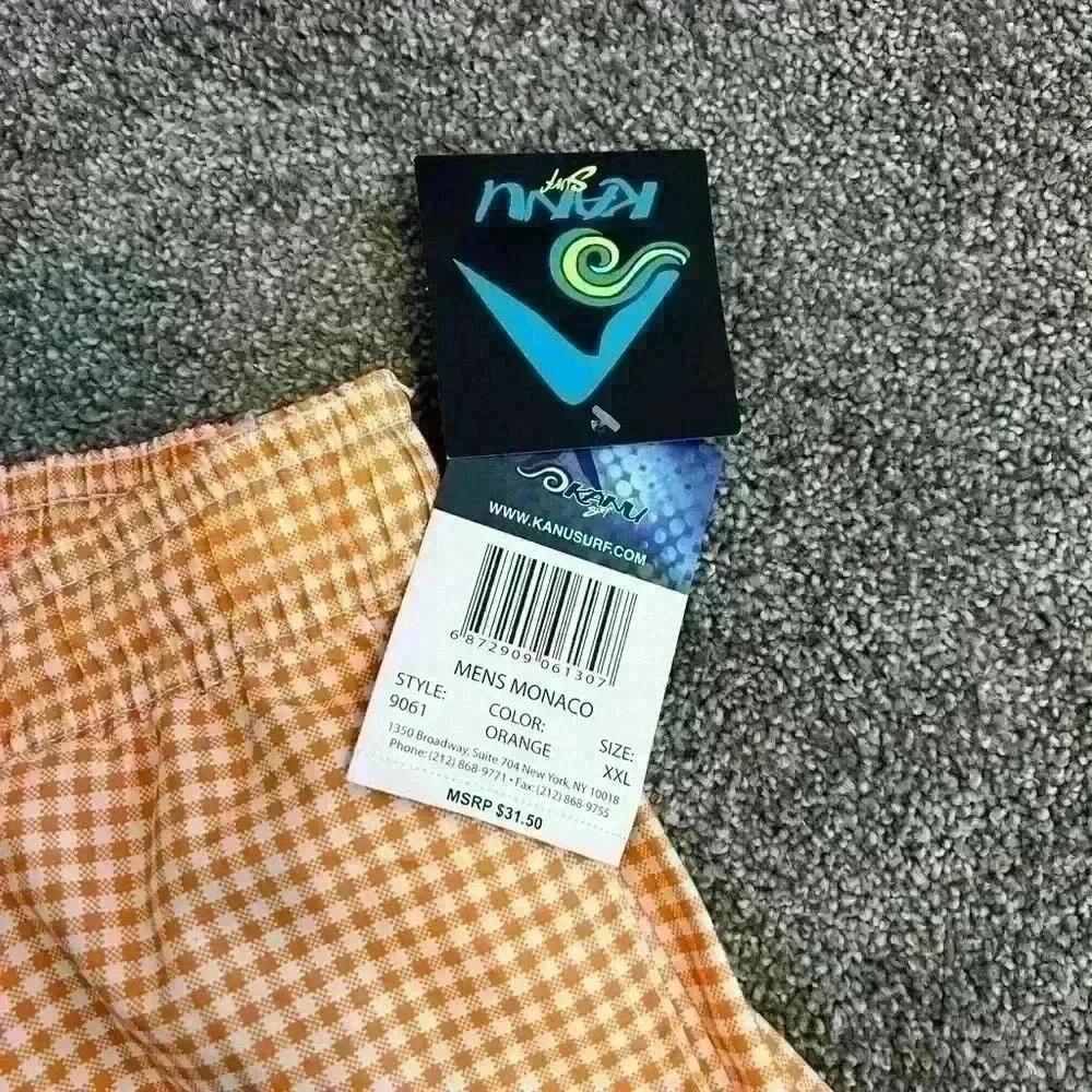Kanu Surf Mens Monaco Orange and White Swim Shorts - NEW
